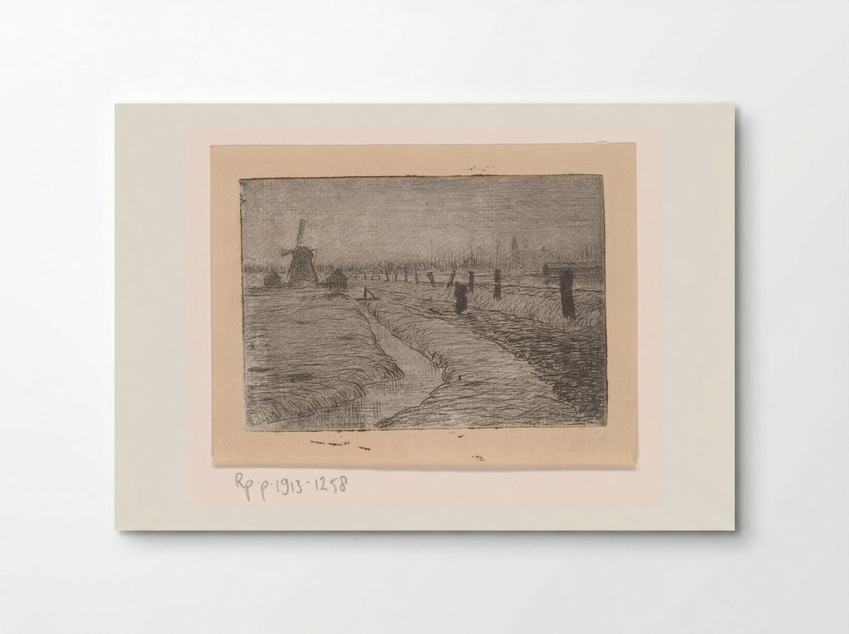 Weidelandschap met molen - Philip Zilcken - Poster
