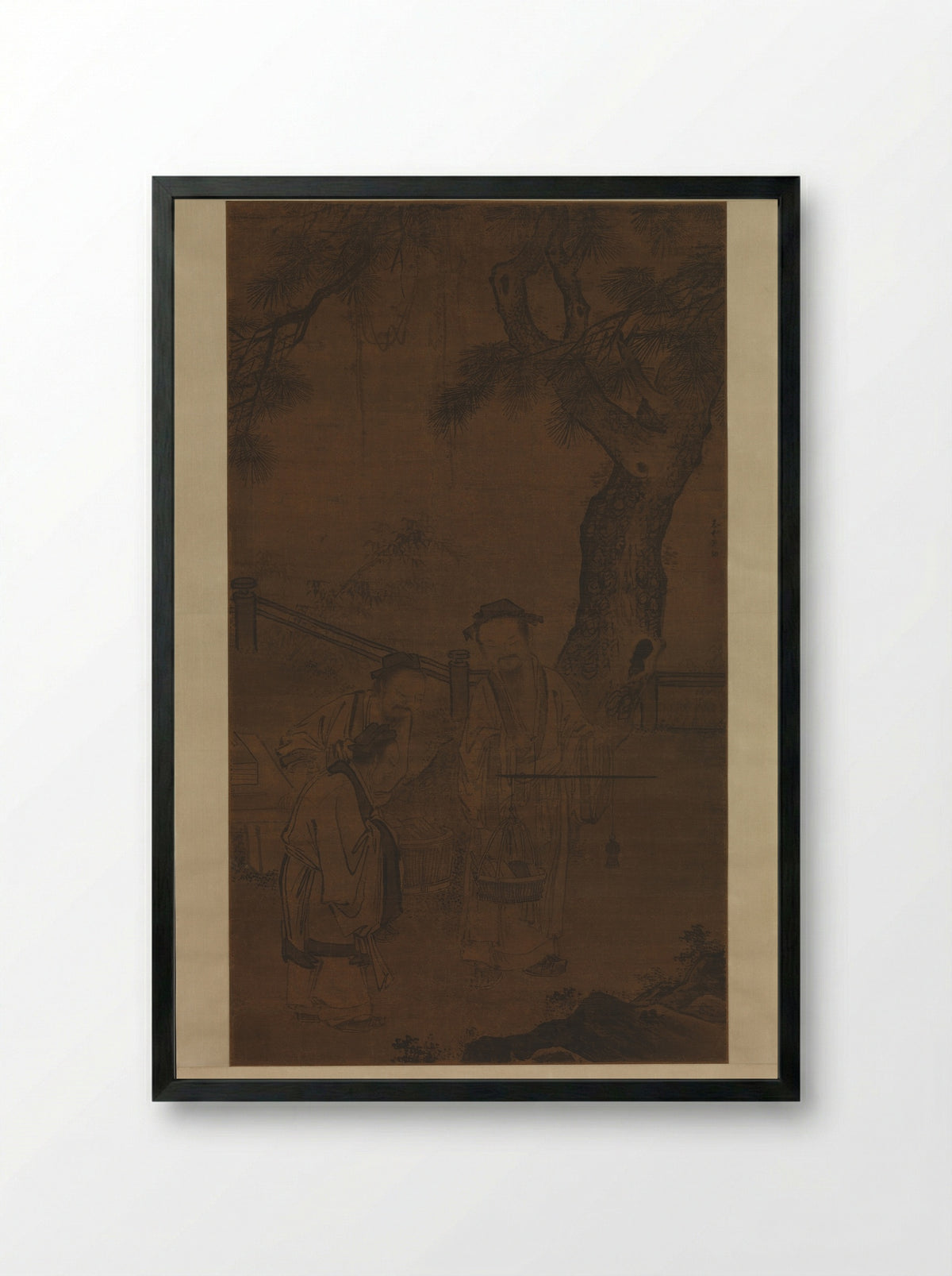 Weighing Books - Guo Xu - Framed Print Black