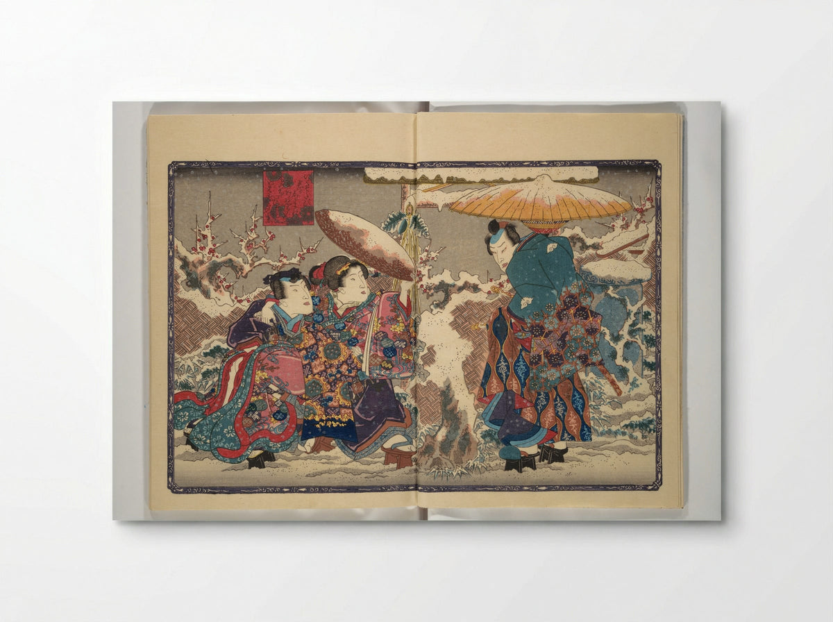 Weighing the Goods of Love (Enshoku shinasadame) - Utagawa Kunimori II - Poster