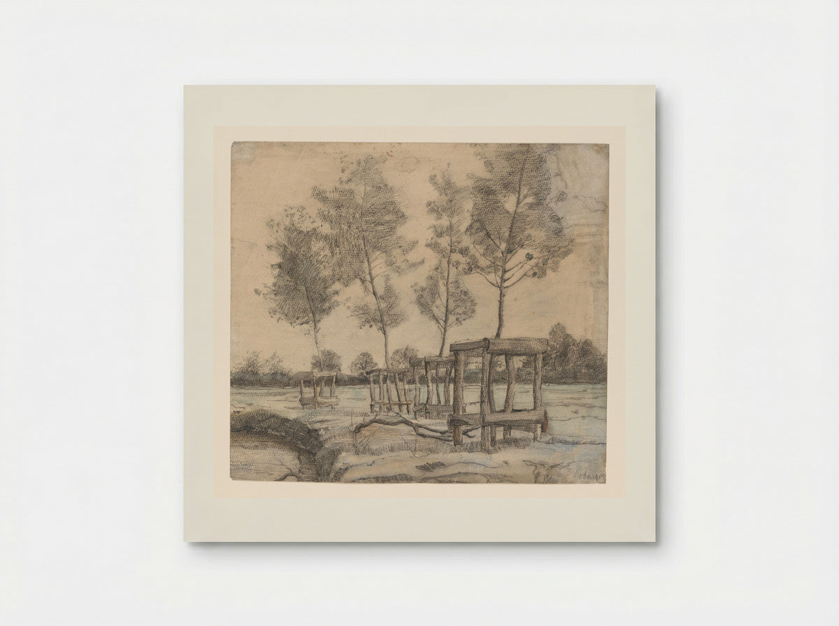Weiland met bomen - Coba Steenhoff - Poster