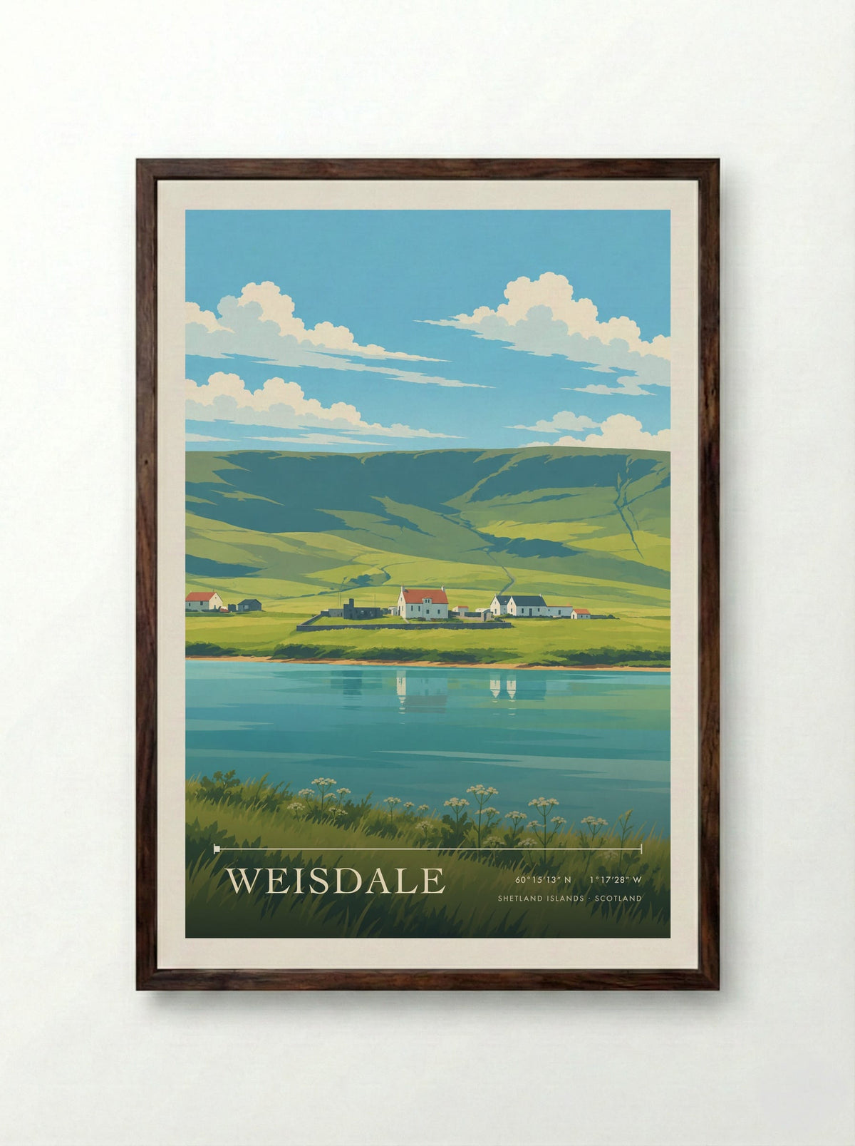 Weisdale, Shetland Islands | Travel Poster - Framed Print Dark Wood