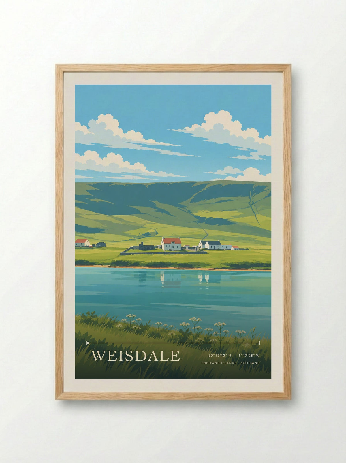 Weisdale, Shetland Islands | Travel Poster - Framed Print Wood