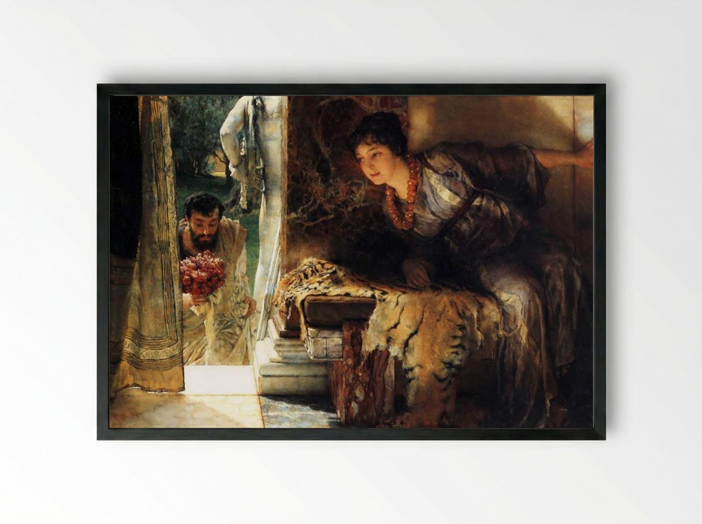 Welcome Footsteps - Sir Lawrence Alma-Tadema - Framed Print Black