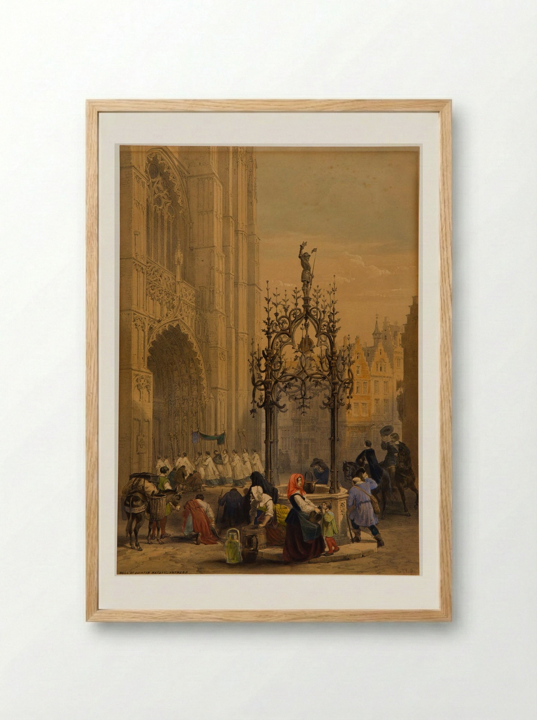 Well of Quintin Matzys, Antwerp - Louis Haghe - Framed Print Wood