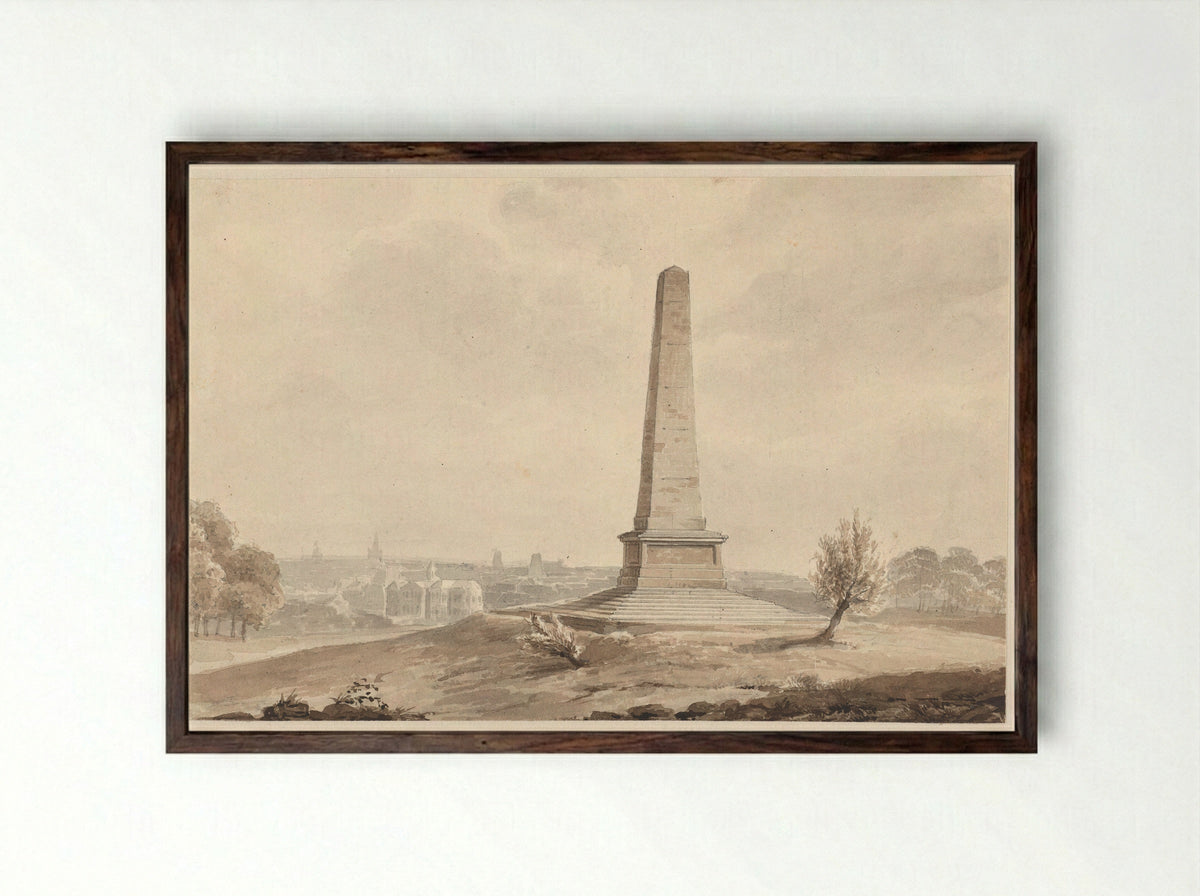 Wellington's gedenkteken in Phoenix Park te Dublin - Valentijn Bing - Framed Print Dark Wood