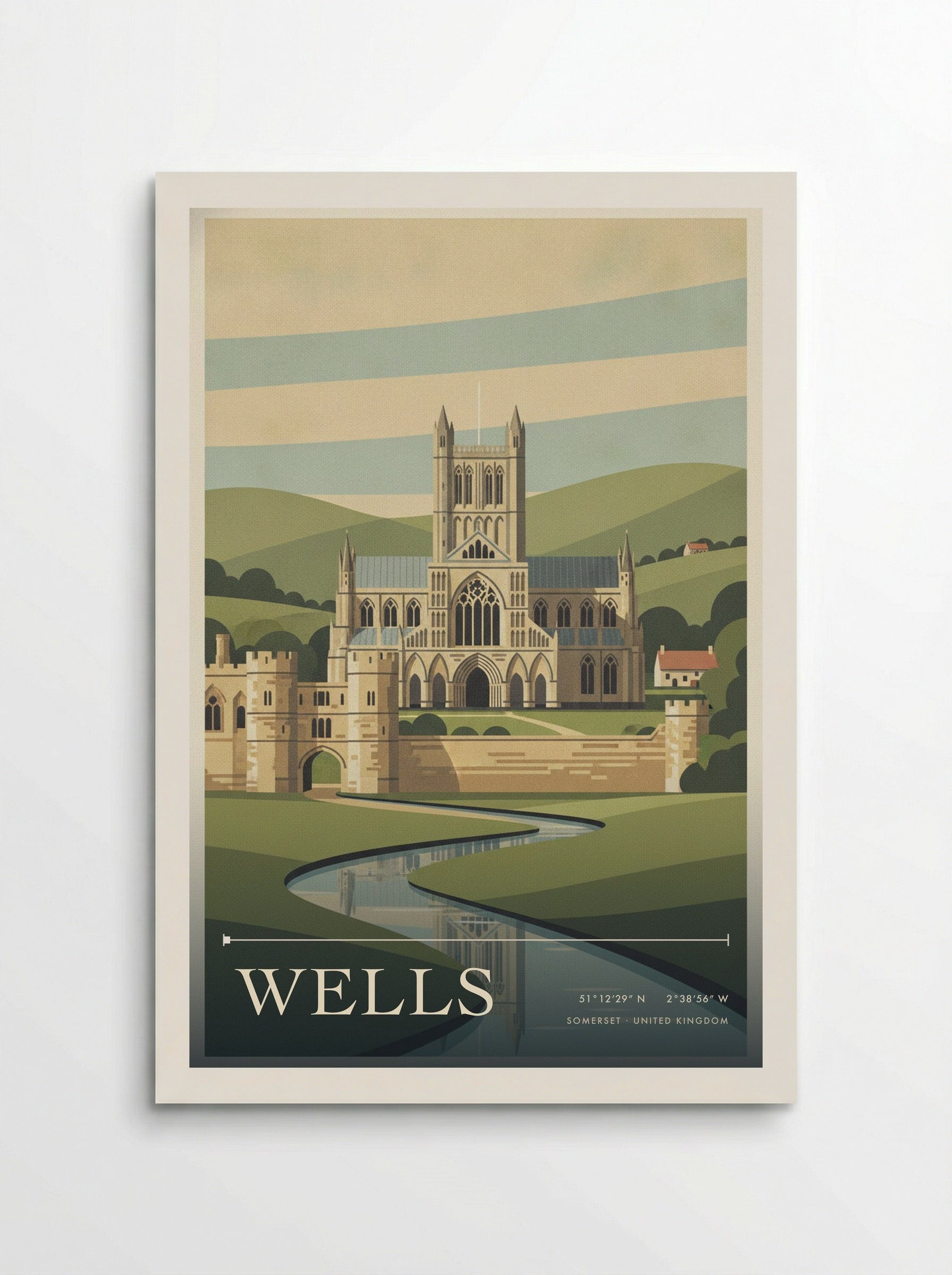 Wells Somerset United Kingdom Travel Poster - Poster