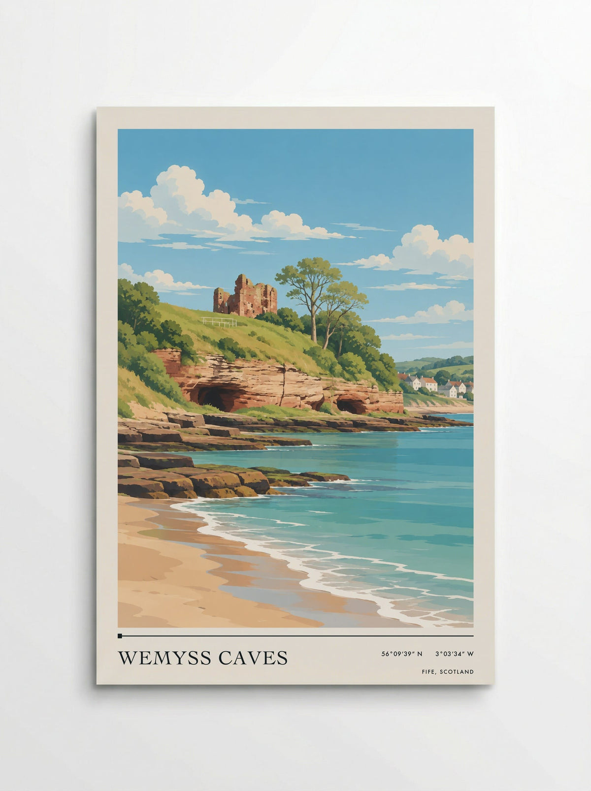 Wemyss Caves, Fife, Scotland | Travel Poster - Poster