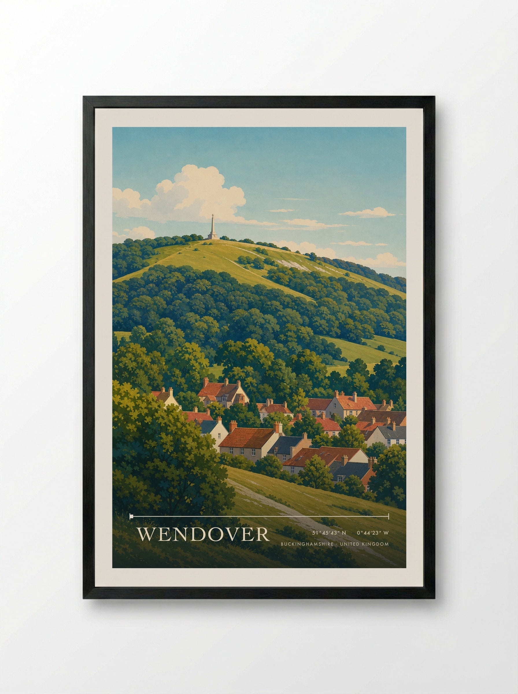 Wendover Buckinghamshire United Kingdom Travel Poster - Framed Print Black
