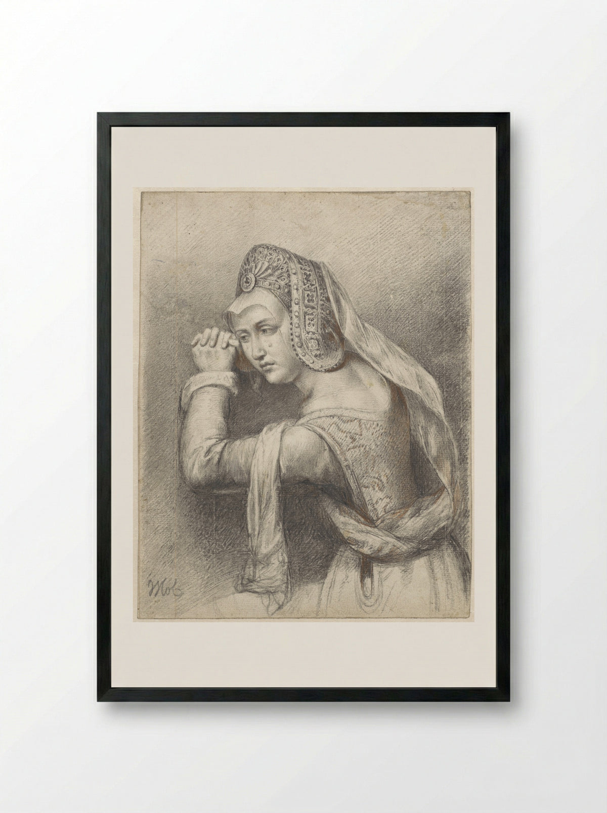 Wenende Maria Magdalena - Woutherus Mol - Framed Print Black