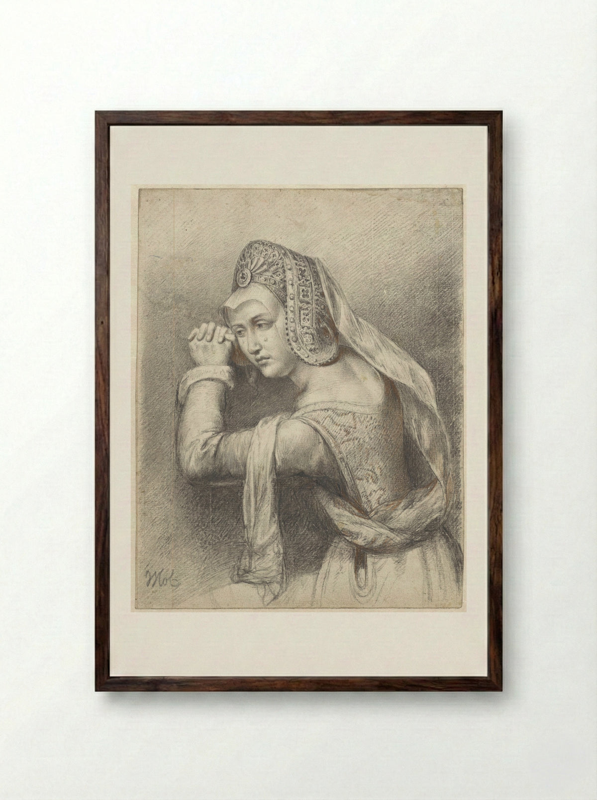 Wenende Maria Magdalena - Woutherus Mol - Framed Print Dark Wood