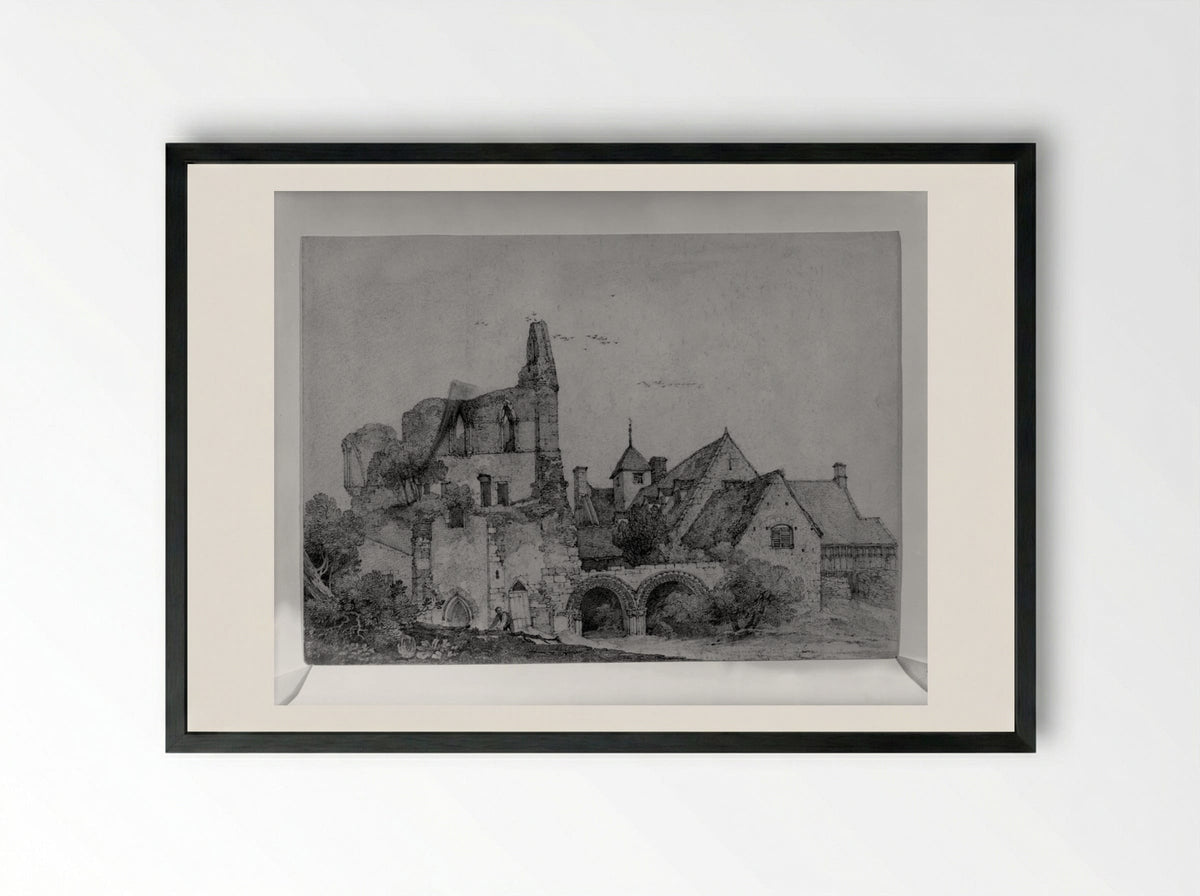 Wenlock Priory - John Sell Cotman - Framed Print Black