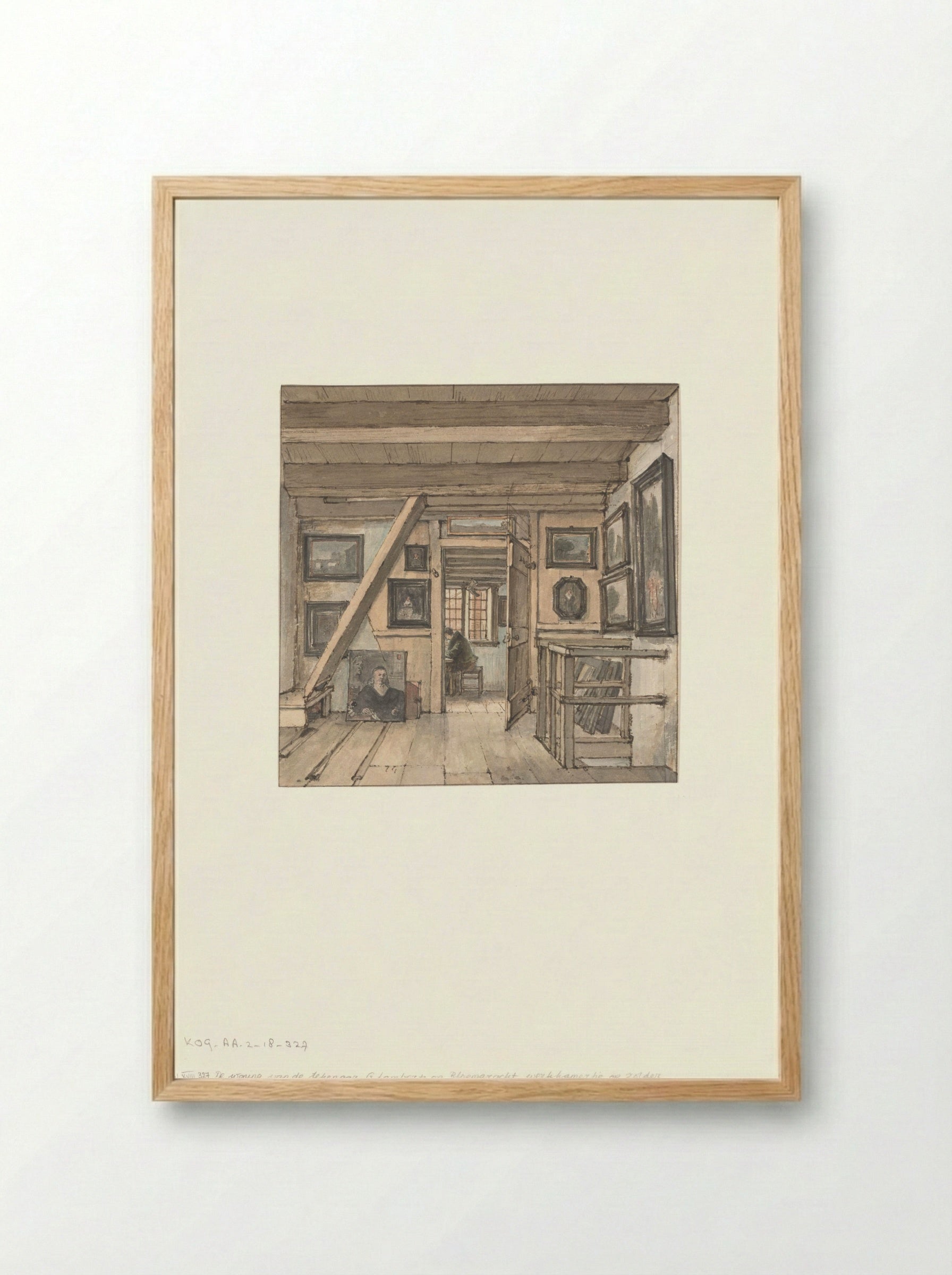 Werkkamer van de kunstenaar - Gerrit Lamberts - Framed Print Wood