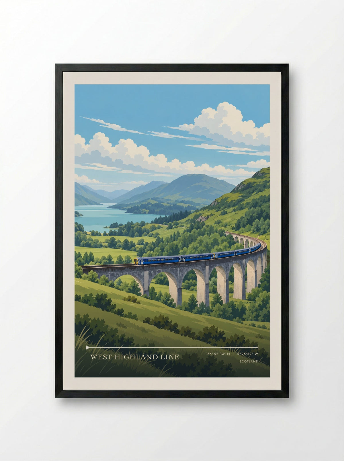 West Highland Line | Travel Poster - Framed Print Black