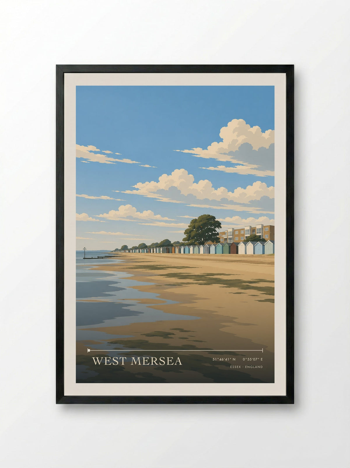 West Mersea, Essex | Travel Poster - Framed Print Black