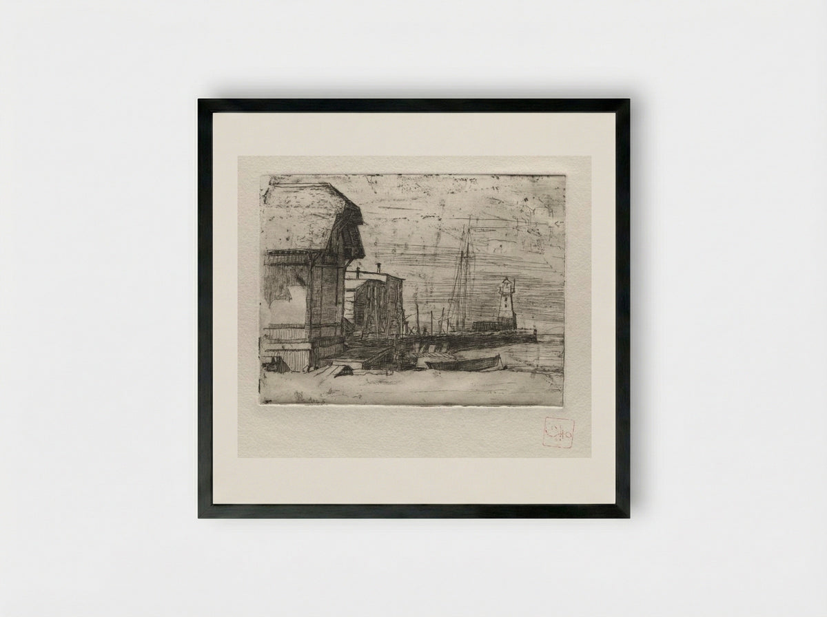 West Pier - Otto H. Bacher - Framed Print Black