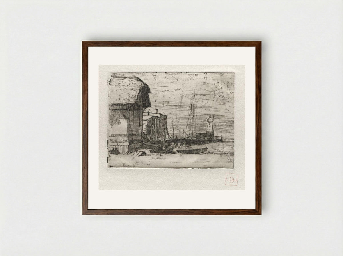 West Pier - Otto H. Bacher - Framed Print Dark Wood