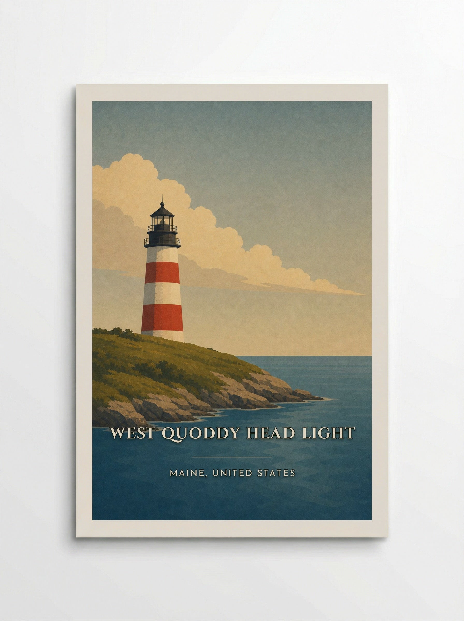 West Quoddy Head Light Travel Poster Artwork - Poster