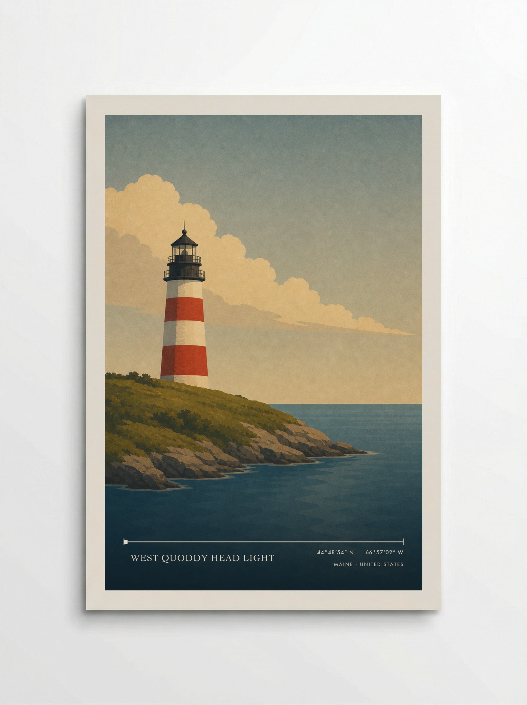 West Quoddy Head Light Travel Poster Artwork - Poster