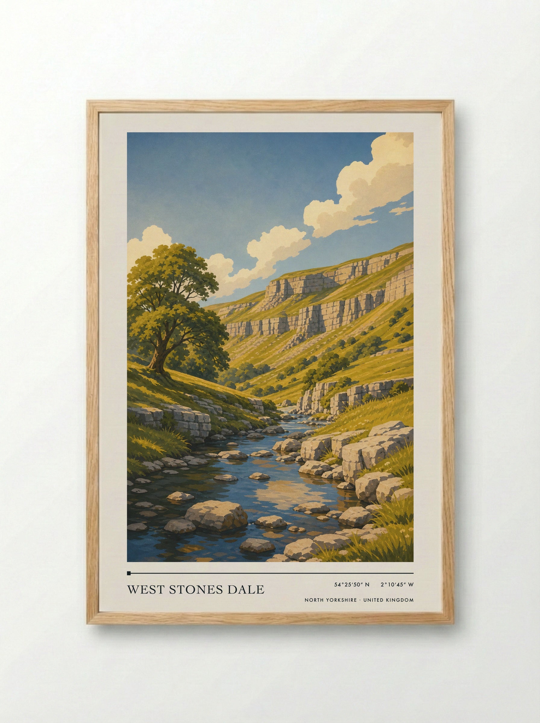 West Stones Dale North Yorkshire United Kingdom Travel Poster - Framed Print Wood