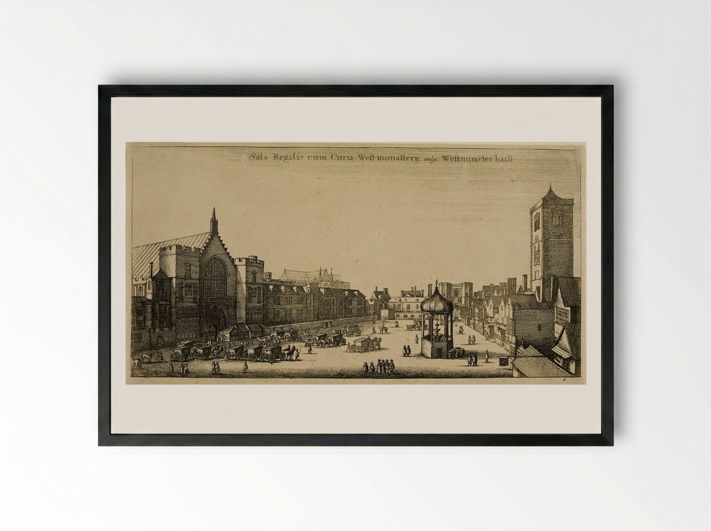 Westminster Hall - Wenceslaus Hollar - Framed Print Black