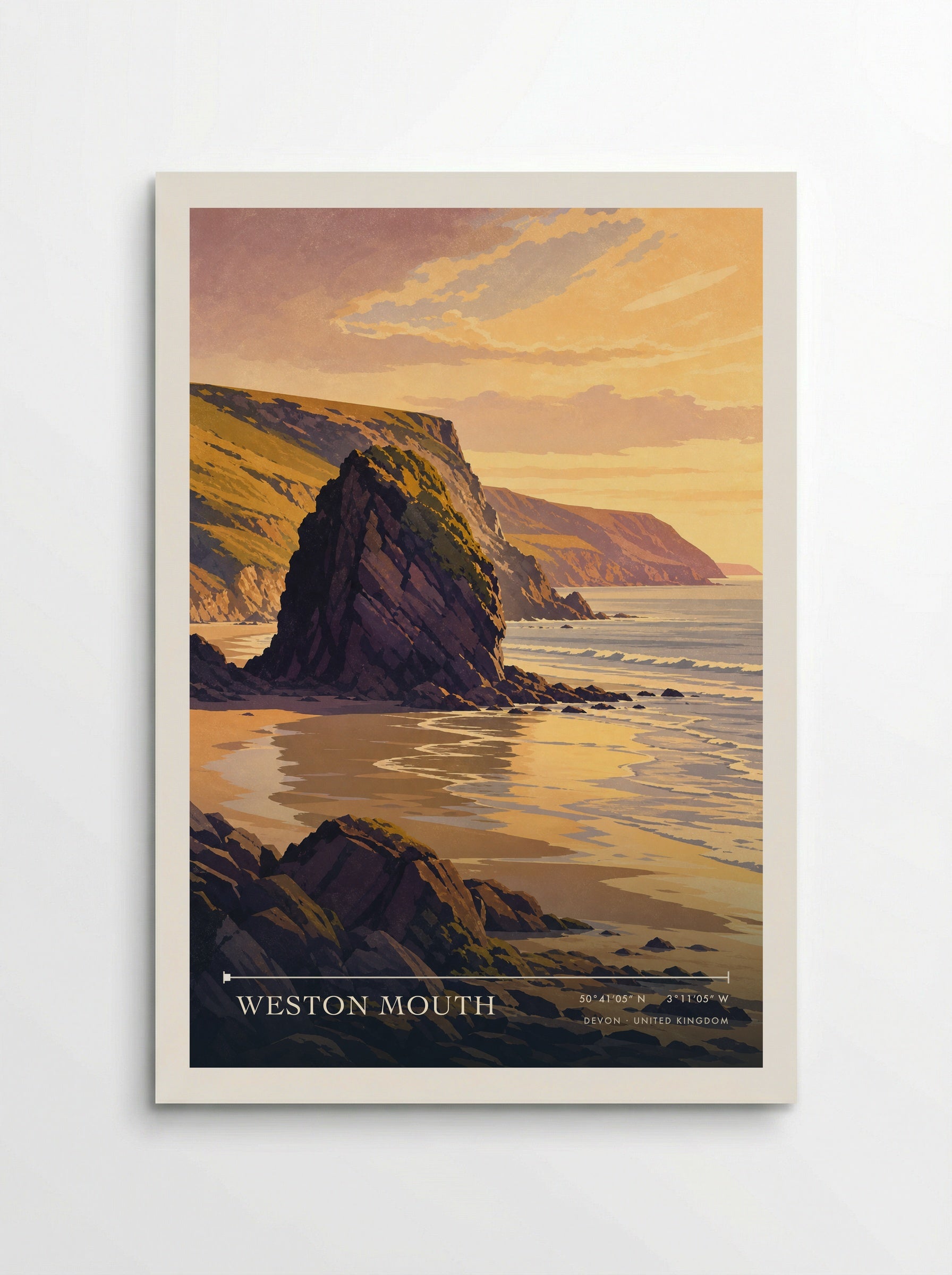 Weston Mouth Devon United Kingdom Travel Poster - Poster