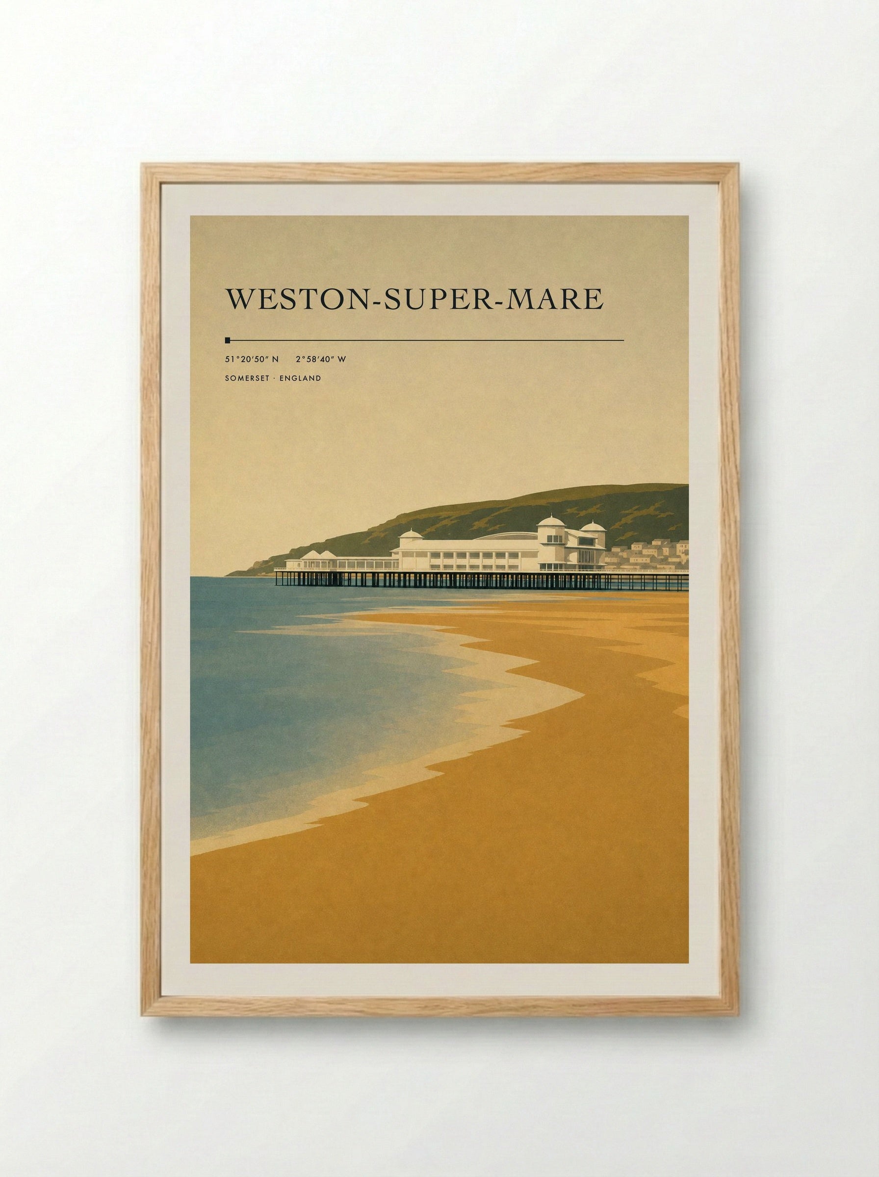 Weston-Super-Mare Travel Poster - Framed Print Wood