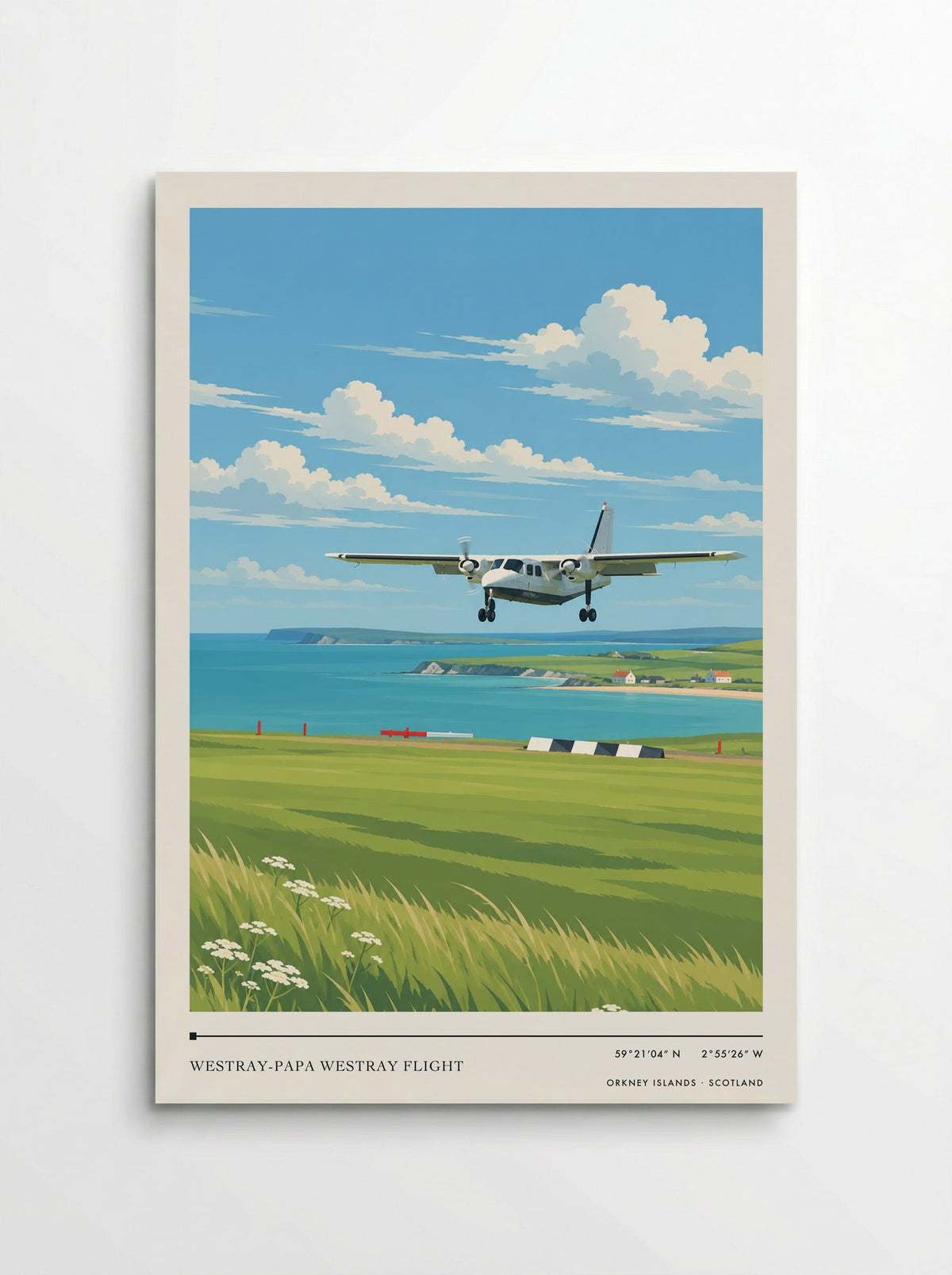 Westray-Papa Westray Flight, Orkney Islands | Travel Poster - Poster