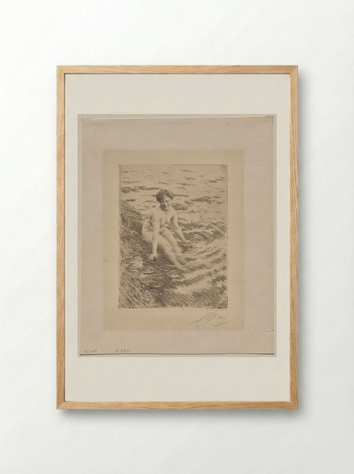 Wet - Anders Zorn - Framed Print Wood