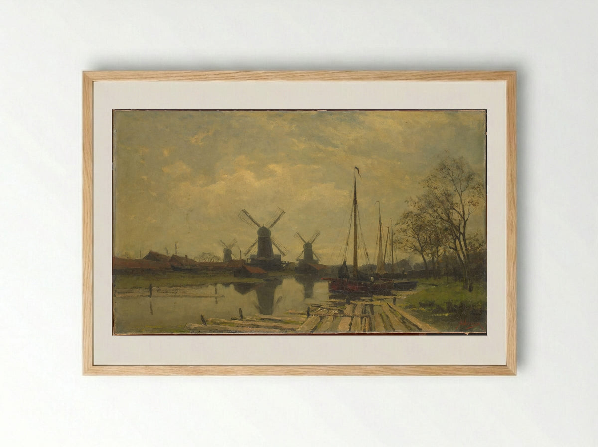 Wetering bij de Baarsjes bij Amsterdam - Jan Hillebrand Wijsmuller - Framed Print Wood