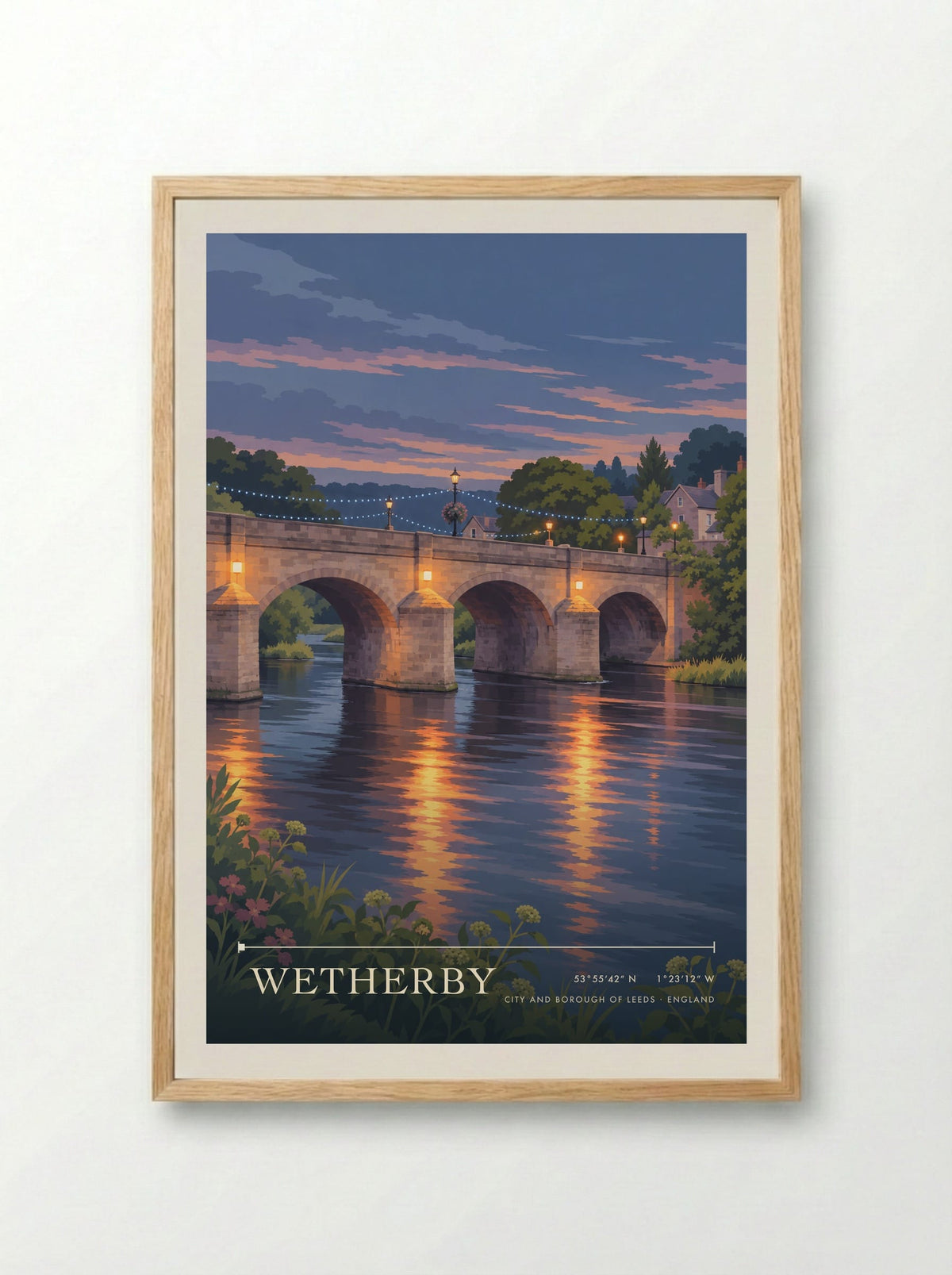 Wetherby, City and Borough of Leeds | Travel Poster - Framed Print Wood