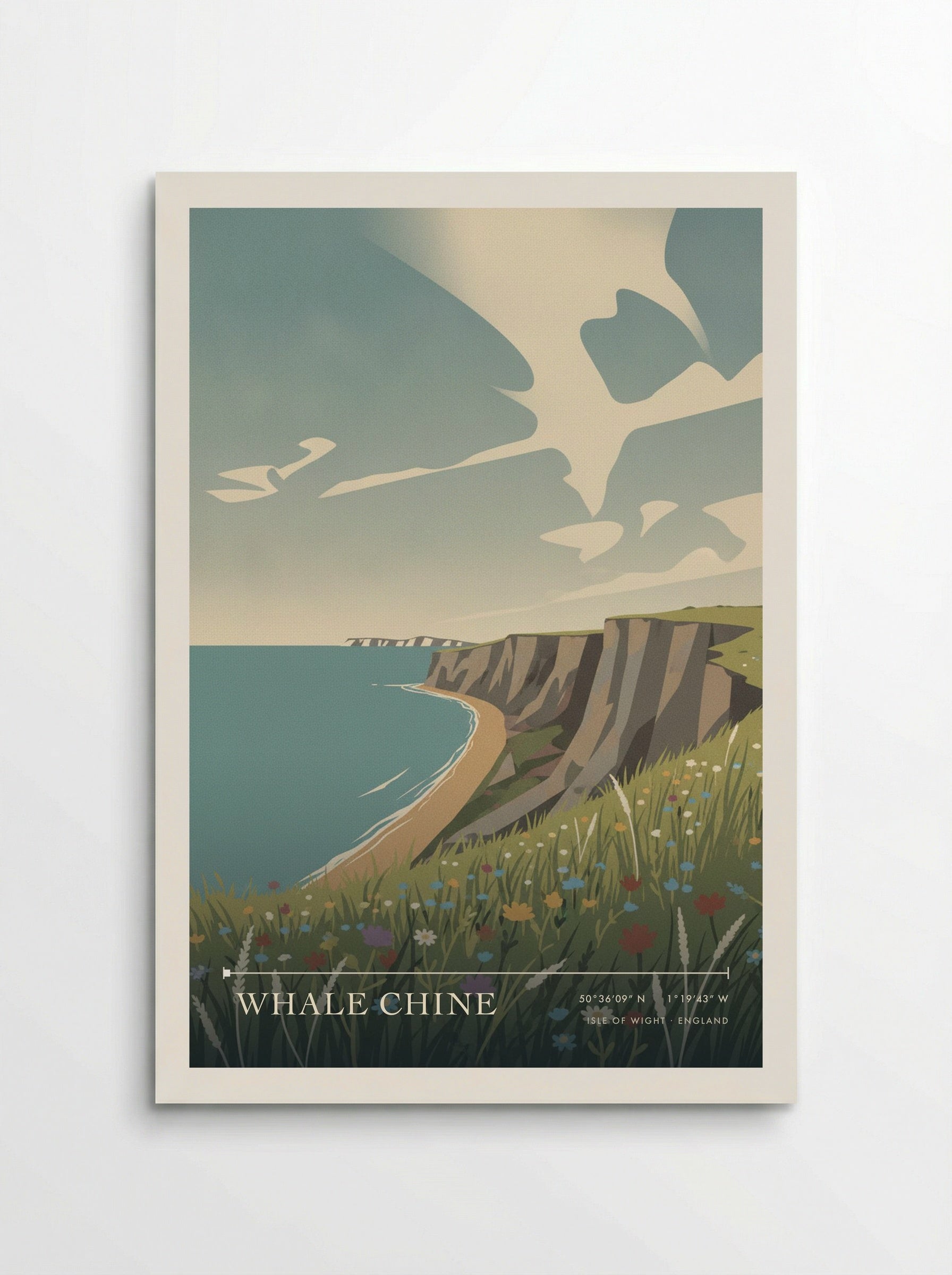 Whale Chine Isle of Wight England Travel Poster - Poster