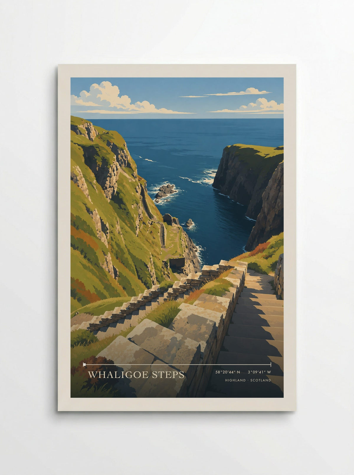 Whaligoe Steps, Highland | Travel Poster - Poster