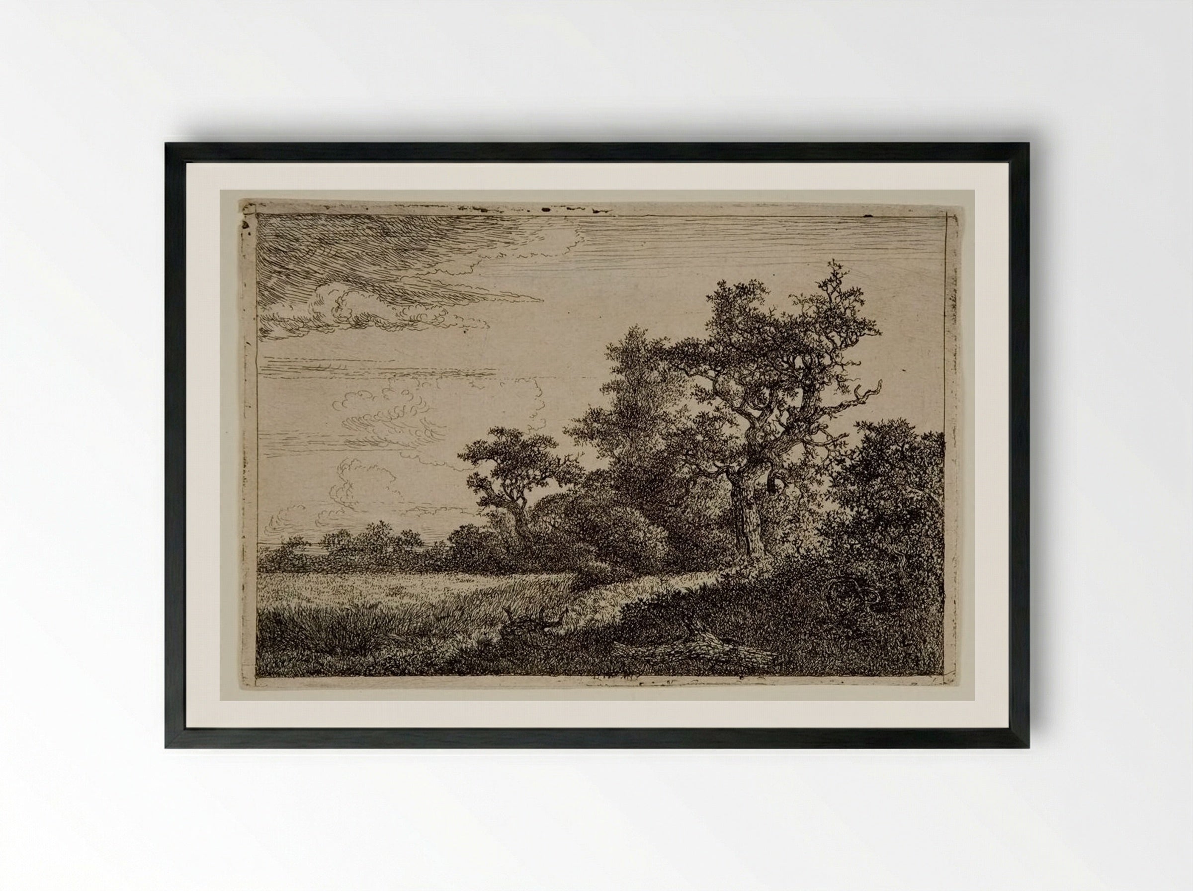 Wheatfield - Jacob van Ruisdael - Framed Print Black