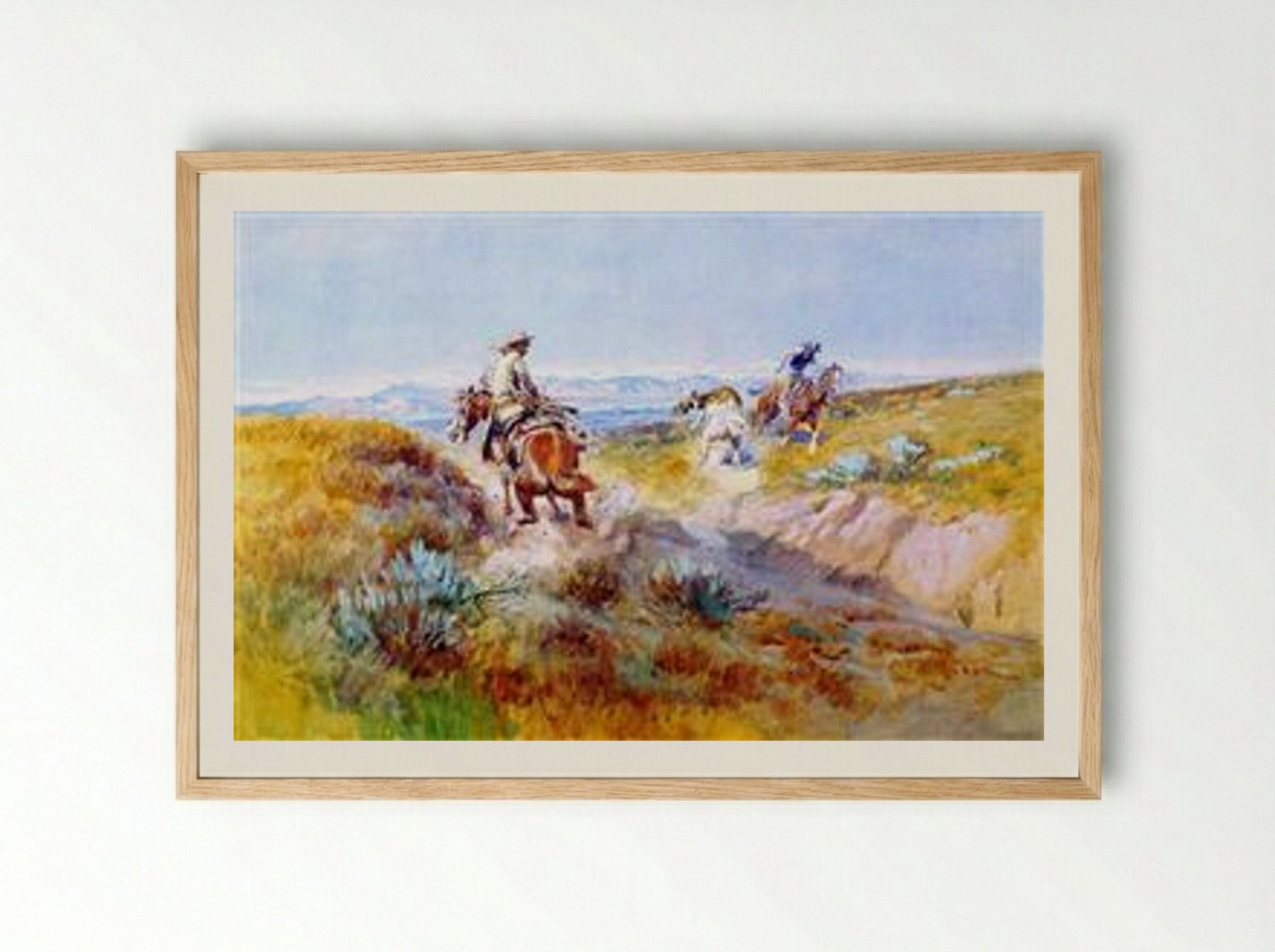 When Cows were Wild - Charles M. Russell - Framed Print Wood