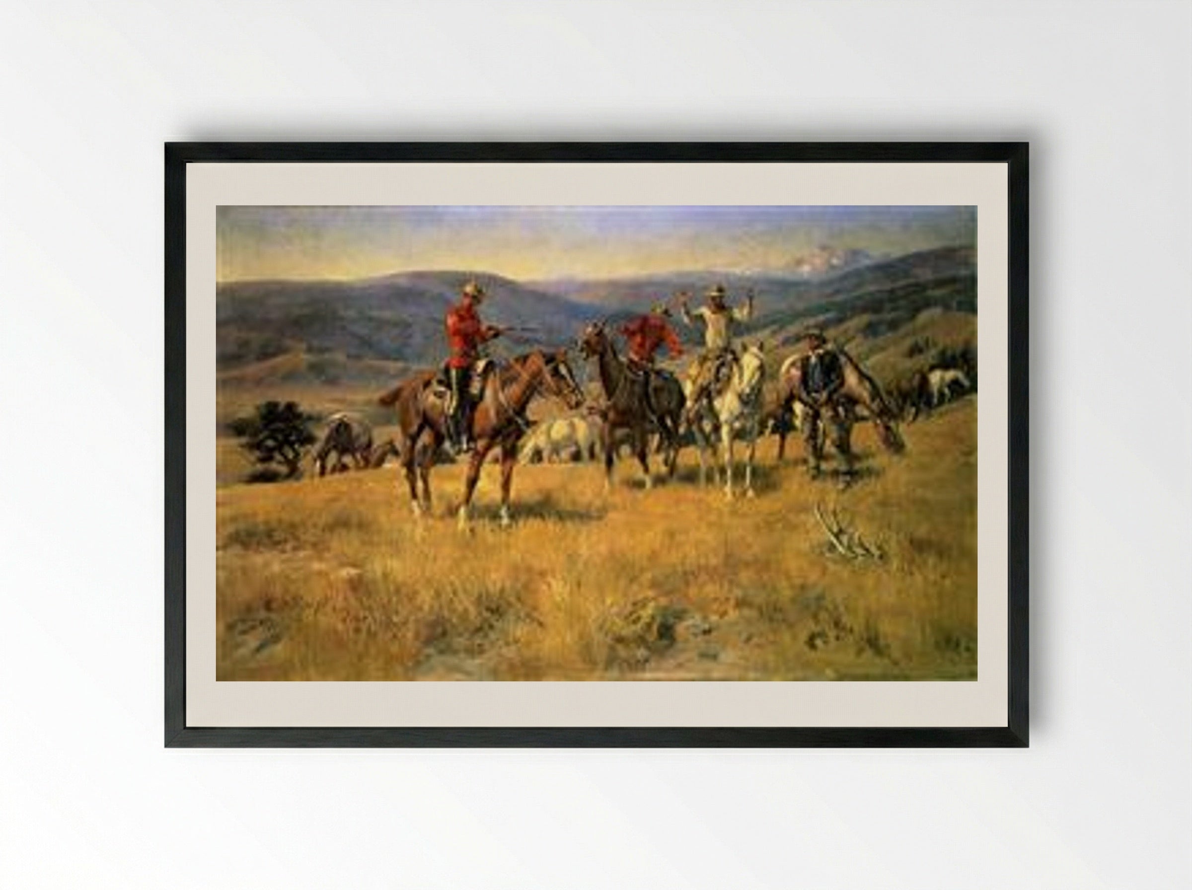 When Law Dulls the Edge of Chance - Charles M. Russell - Framed Print Black