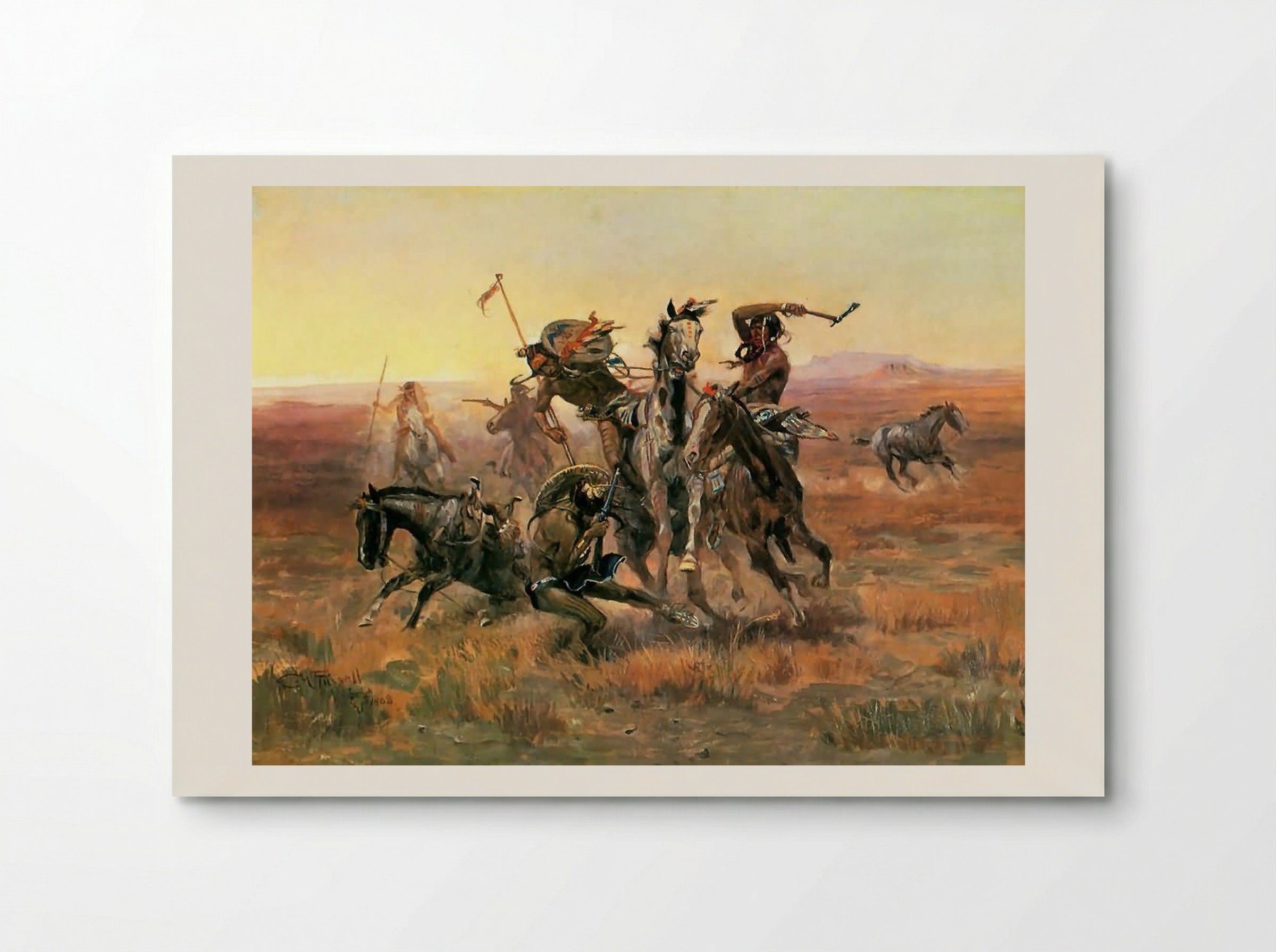 When Sioux and Blackfoot Meet - Charles M. Russell - Poster
