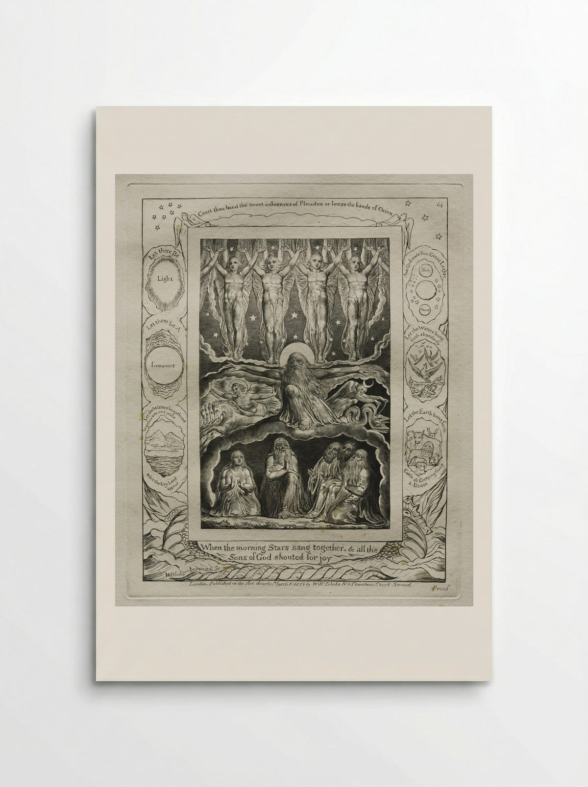 When the Morning Stars Sang Together and All the Sons of God Shouted for Joy (The Book of Job) - William Blake - Poster