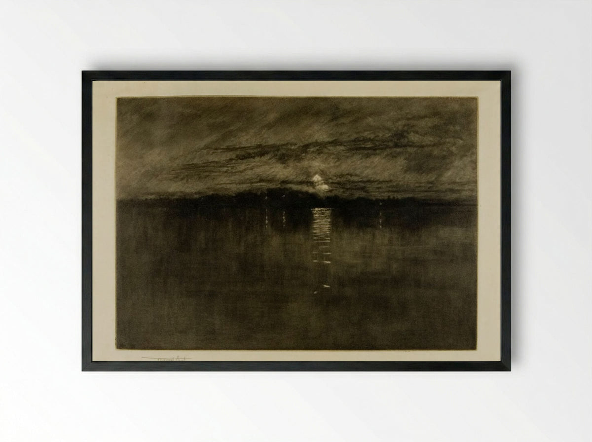 When the Weary Moon Was on the Wane, Dort - Frank Short - Framed Print Black