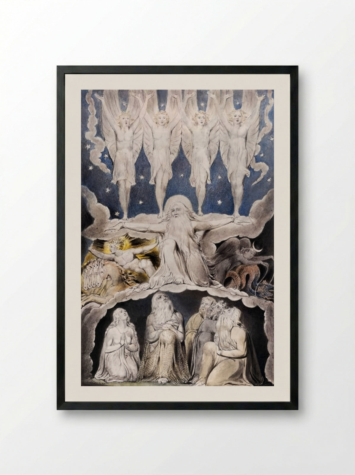 When the morning stars sang together - William Blake - Framed Print Black