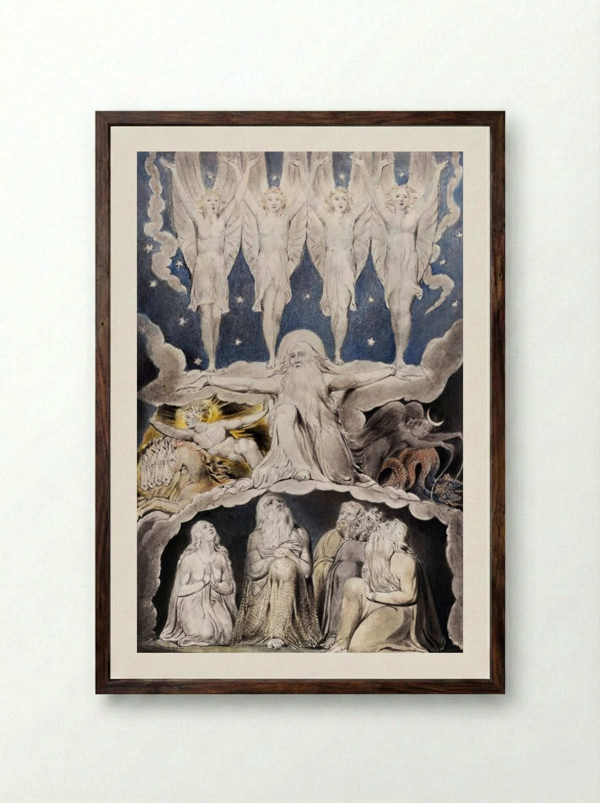 When the morning stars sang together - William Blake - Framed Print Dark Wood