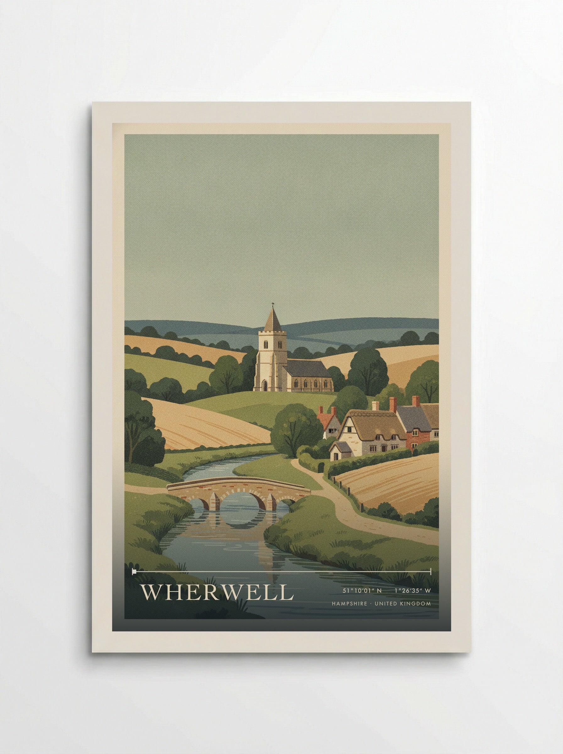 Wherwell Hampshire United Kingdom Travel Poster - Poster