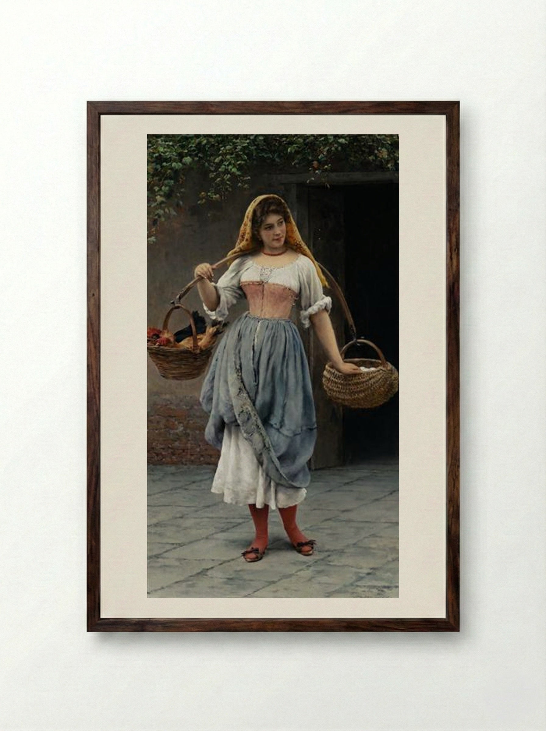 Which Came First - Eugene de Blaas - Framed Print Dark Wood