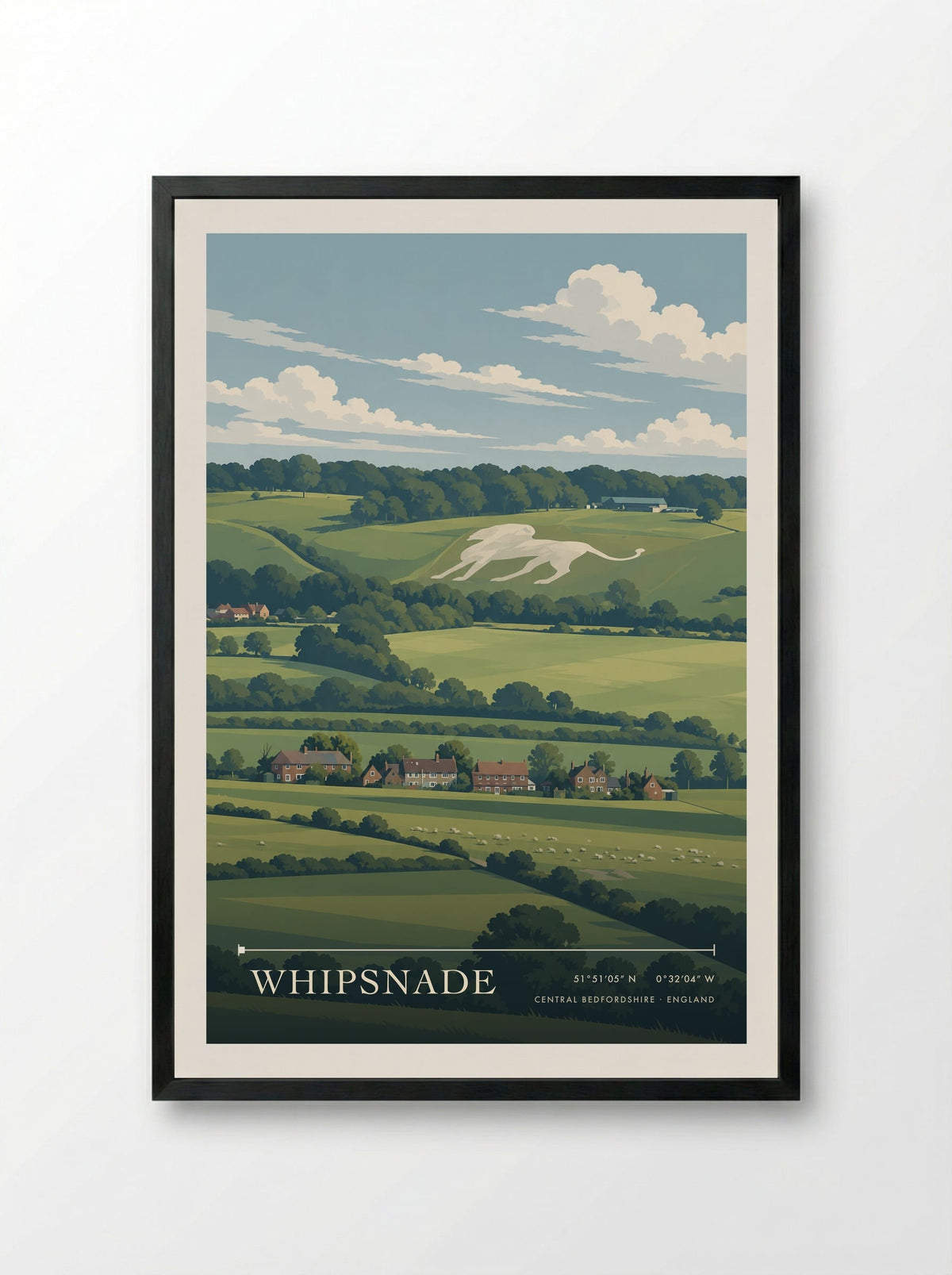 Whipsnade, Central Bedfordshire | Travel Poster - Framed Print Black