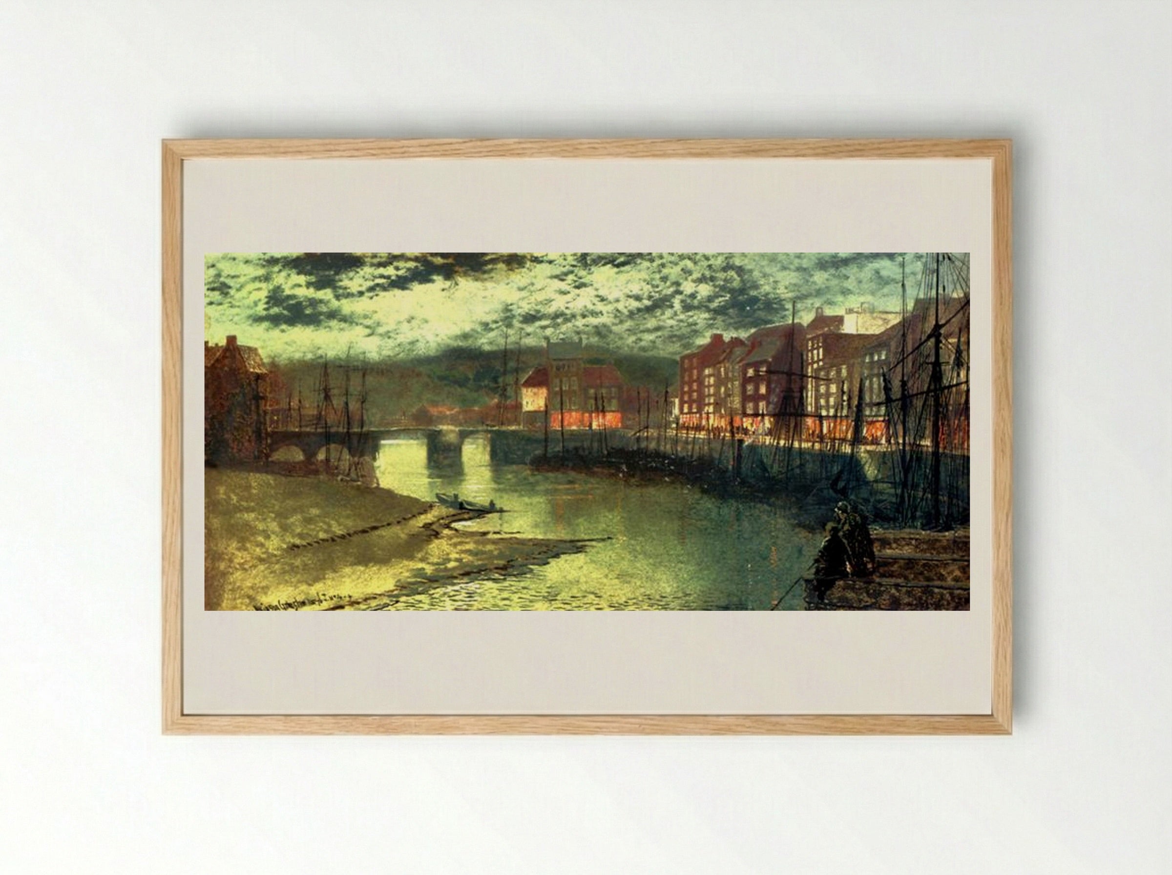 Whitby Docks - John Atkinson Grimshaw - Framed Print Wood