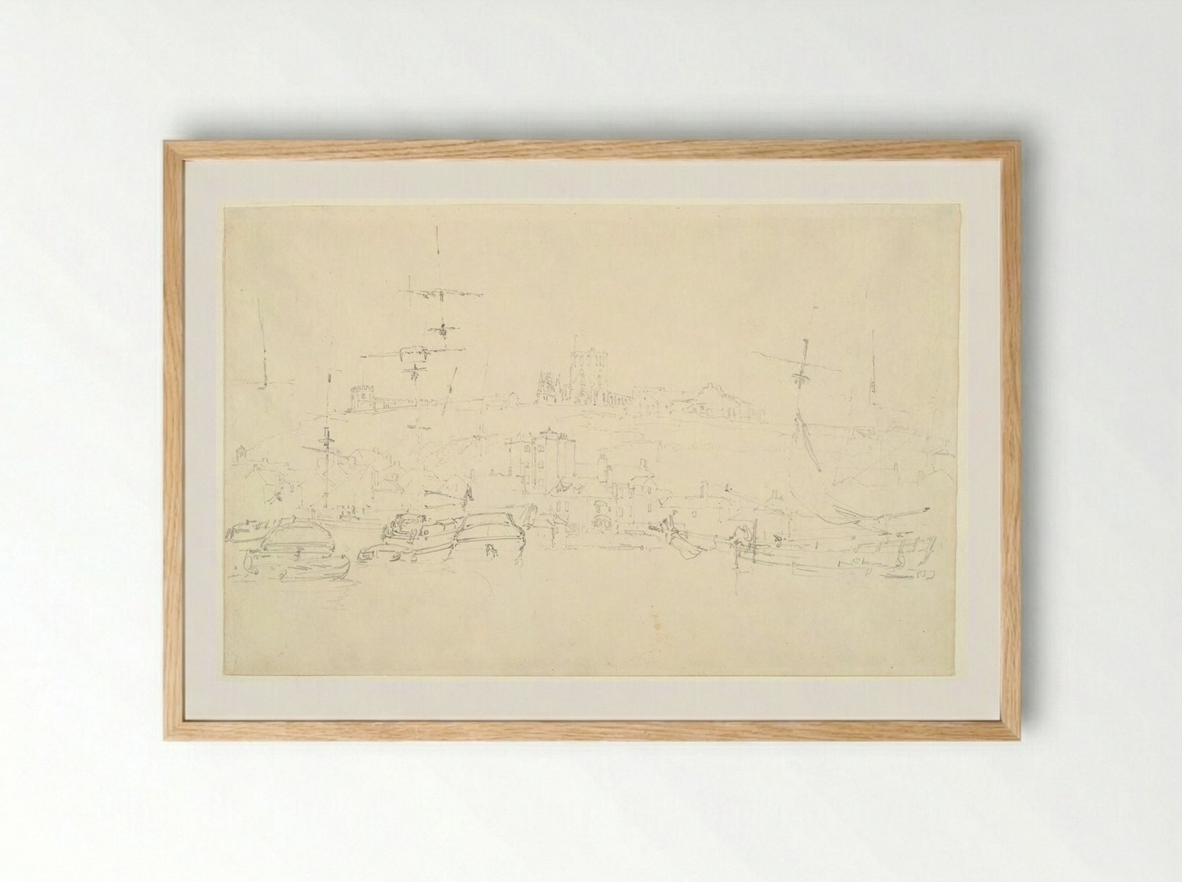 Whitby Harbor, Yorkshire - Joseph Mallord William Turner - Framed Print Wood