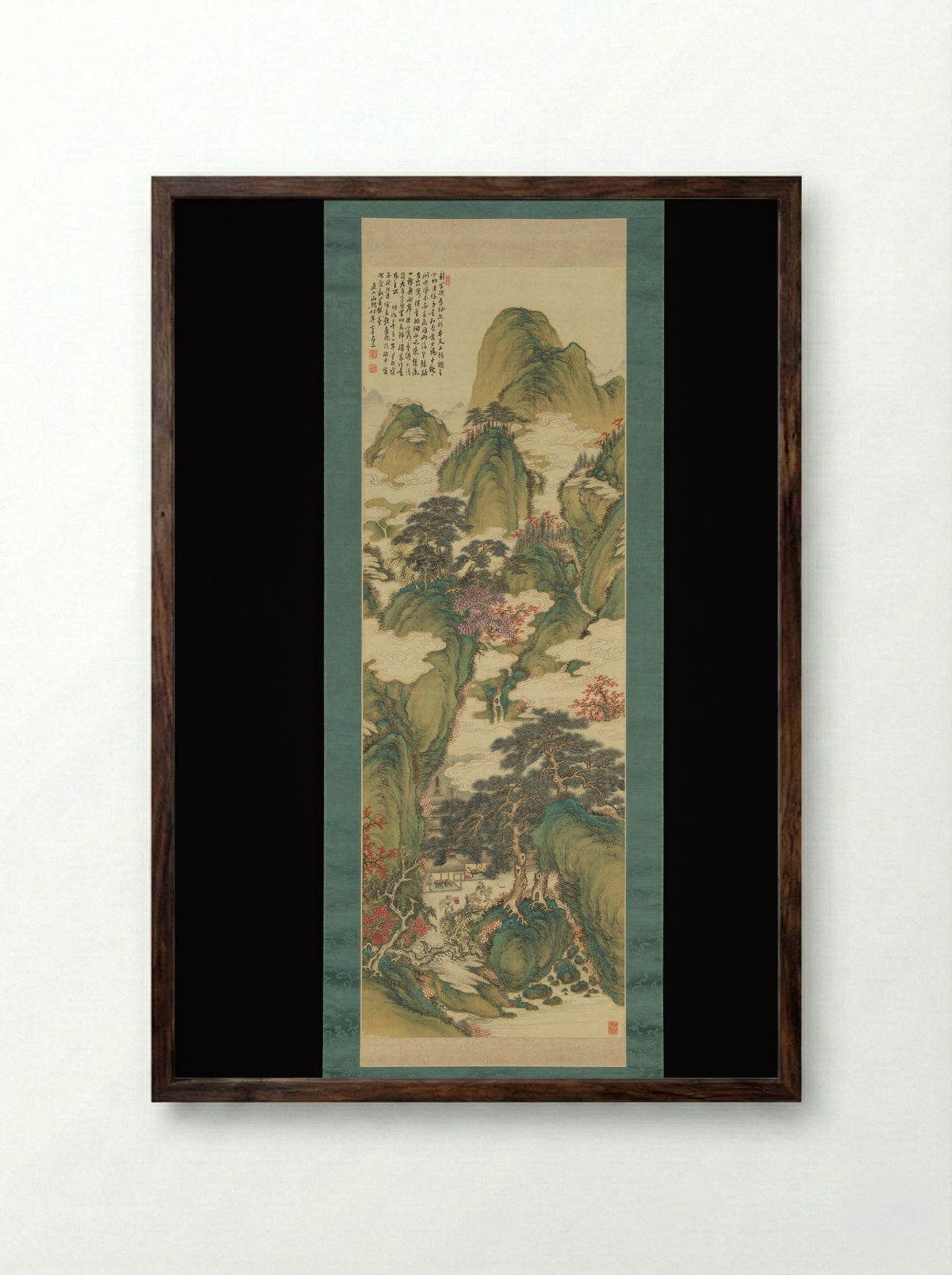 White Clouds and Crimson Trees - Tanomura Chokunyū - Framed Print Dark Wood