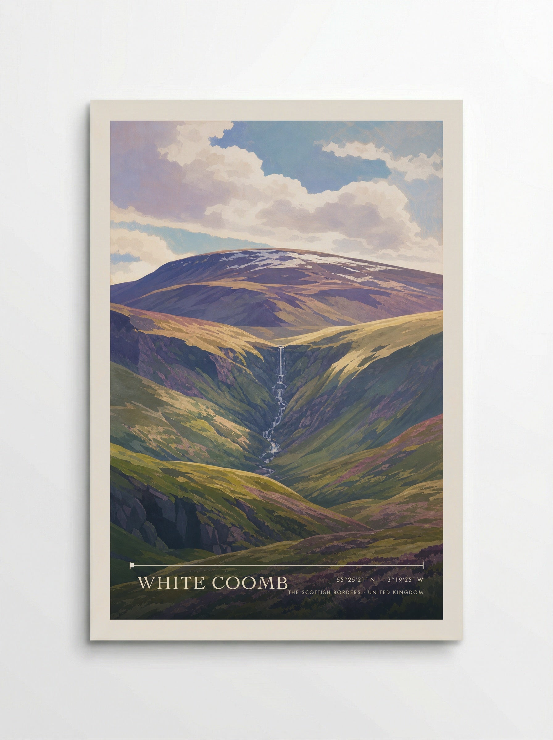 White Coomb The Scottish Borders United Kingdom Travel Poster - Poster