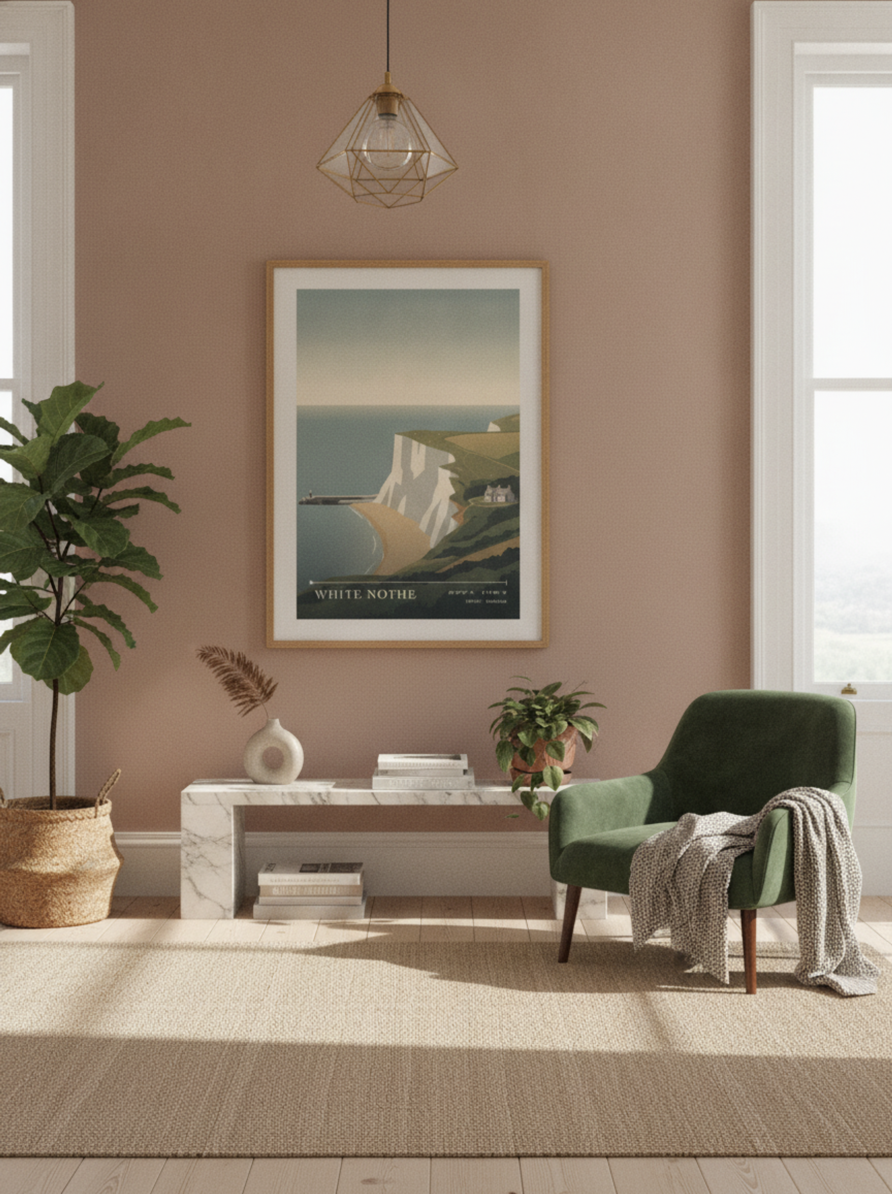 White Nothe Dorset England Travel Poster - Lifestyle