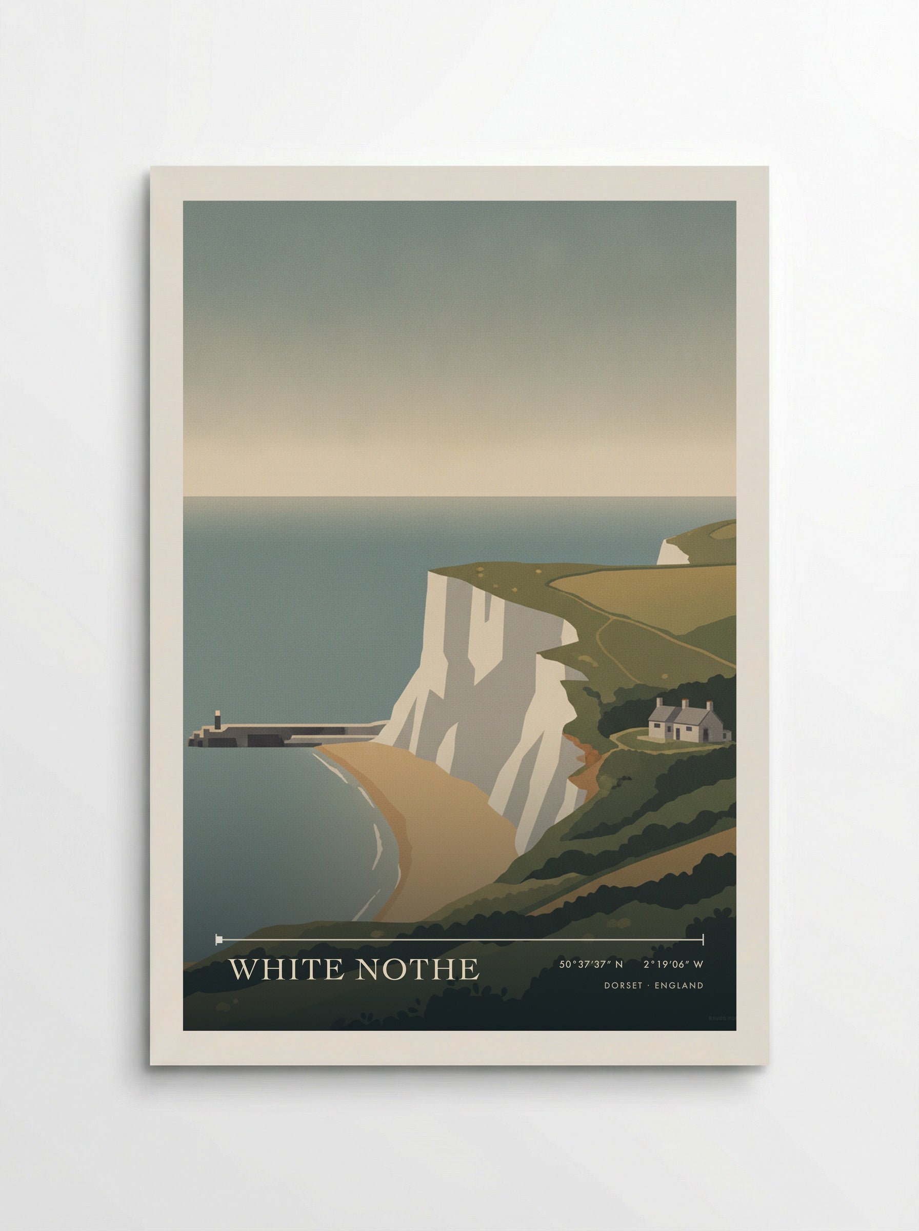 White Nothe Dorset England Travel Poster - Poster