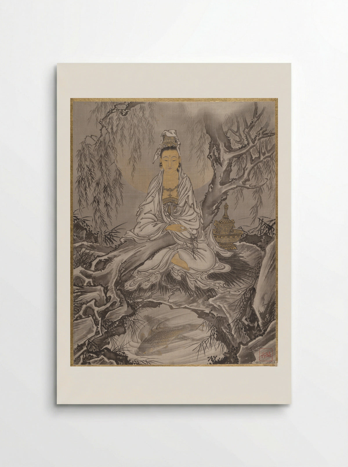 White-Robed Kannon - Kawanabe Kyōsai - Poster